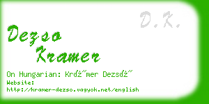 dezso kramer business card